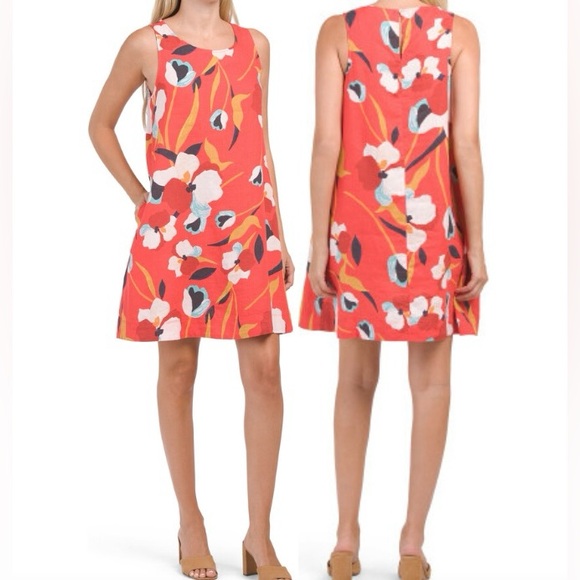 Sigrid Olsen Dresses & Skirts - Sigrid Olsen Linen Trapeze Floral Dress NWT